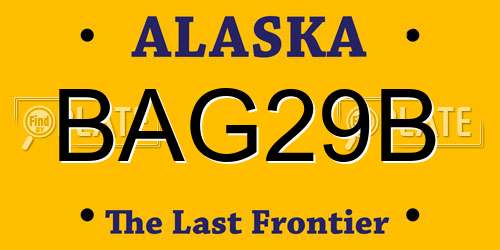 BAG29B Alaska License Plate
