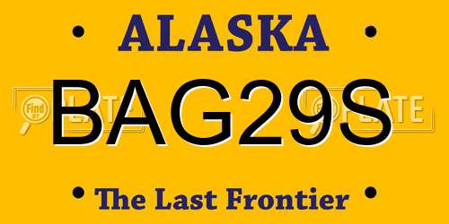 BAG29S Alaska License Plate