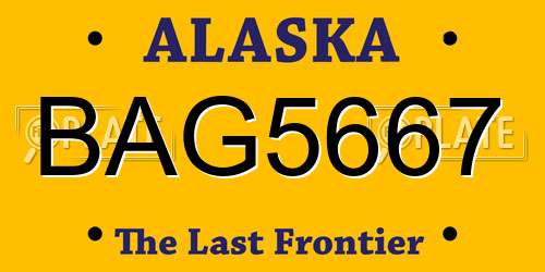 BAG5667 Alaska License Plate