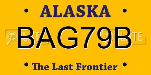 BAG79B Alaska License Plate