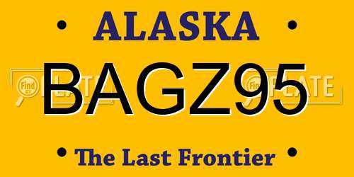 BAGZ95 Alaska License Plate