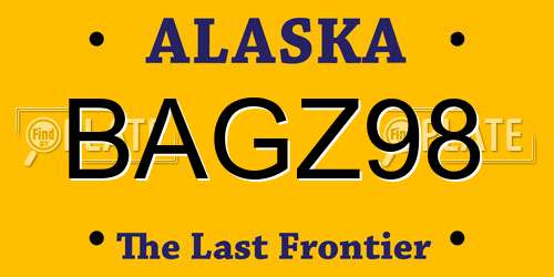BAGZ98 Alaska License Plate