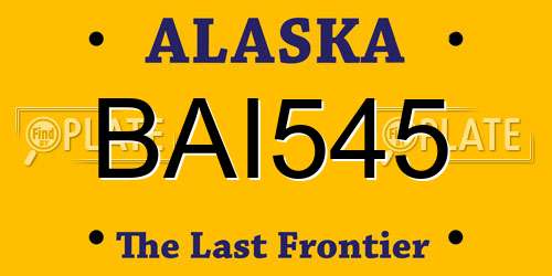 BAI545 Alaska License Plate