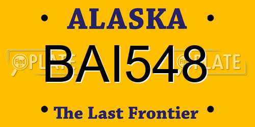 BAI548 Alaska License Plate