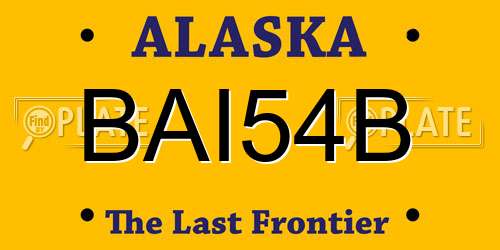 BAI54B Alaska License Plate