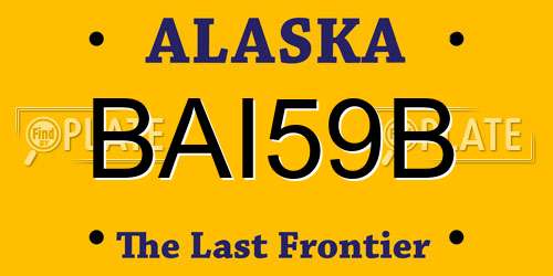 BAI59B Alaska License Plate