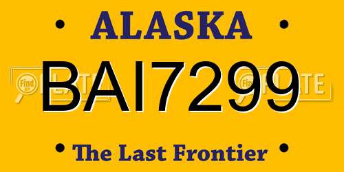 BAI7299 Alaska License Plate