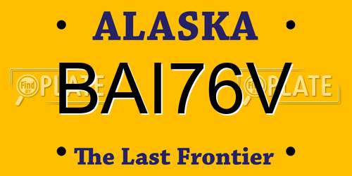 BAI76V Alaska License Plate