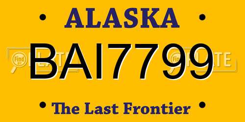 BAI7799 Alaska License Plate
