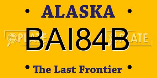 BAI84B Alaska License Plate