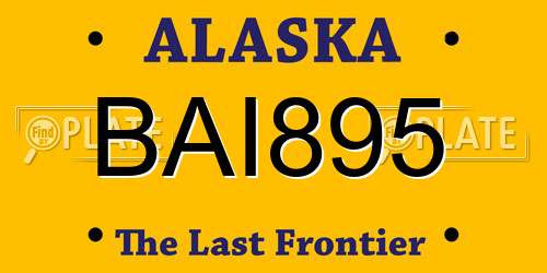 BAI895 Alaska License Plate