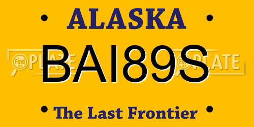 BAI89S Alaska License Plate