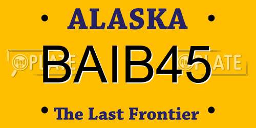 BAIB45 Alaska License Plate