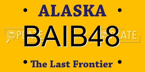 BAIB48 Alaska License Plate