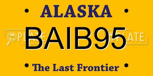 BAIB95 Alaska License Plate