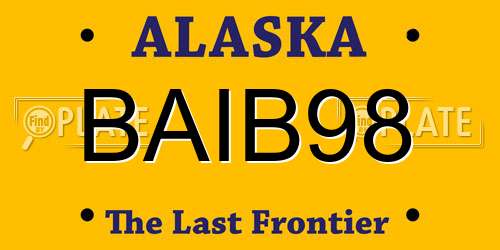 BAIB98 Alaska License Plate