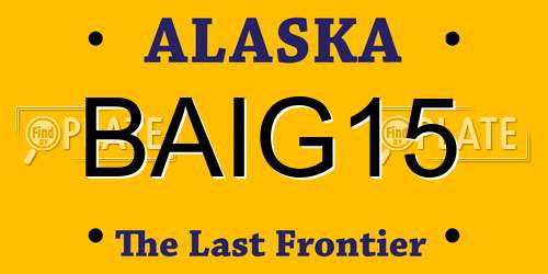 BAIG15 Alaska License Plate