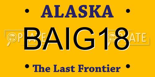 BAIG18 Alaska License Plate