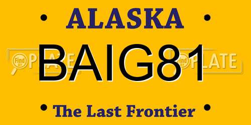 BAIG81 Alaska License Plate