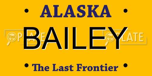 BAILEY Alaska License Plate