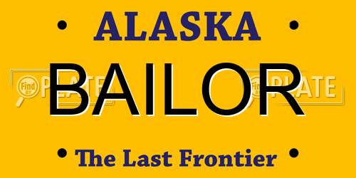 BAILOR Alaska License Plate