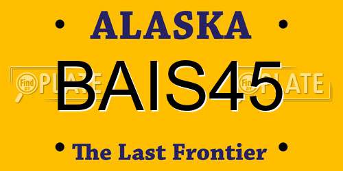 BAIS45 Alaska License Plate