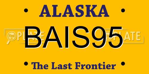 BAIS95 Alaska License Plate