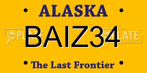 BAIZ34 Alaska License Plate