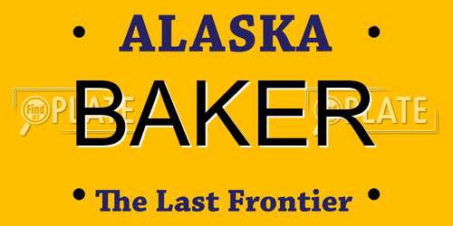 BAKER Alaska License Plate