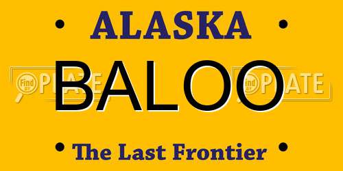 BALOO Alaska License Plate