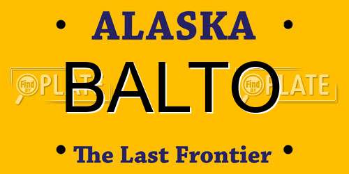 BALTO Alaska License Plate