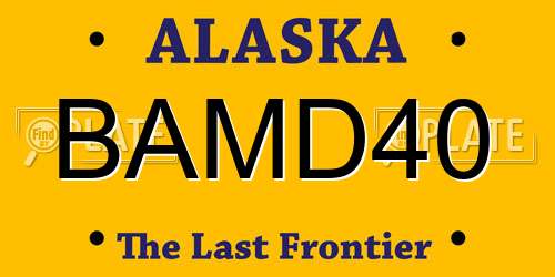 BAMD40 Alaska License Plate