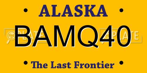 BAMQ40 Alaska License Plate