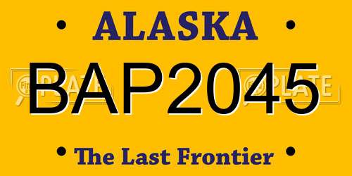 BAP2045 Alaska License Plate