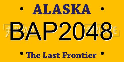 BAP2048 Alaska License Plate