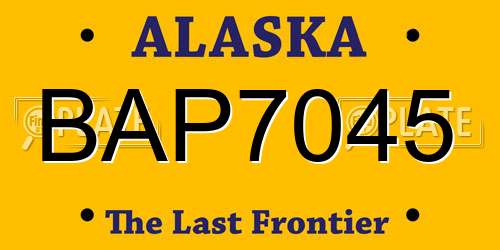 BAP7045 Alaska License Plate
