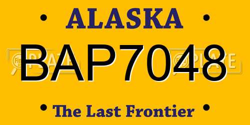 BAP7048 Alaska License Plate