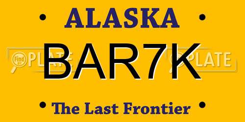 BAR7K Alaska License Plate