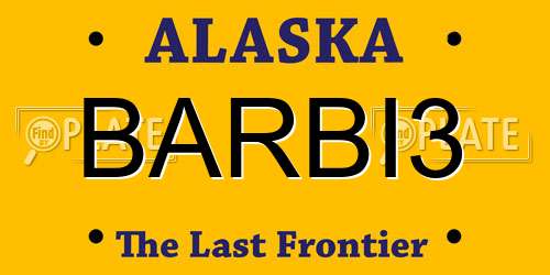 BARBI3 Alaska License Plate