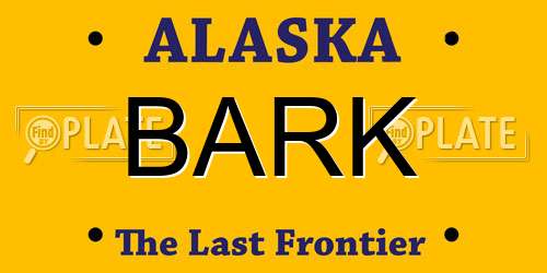 BARK Alaska License Plate