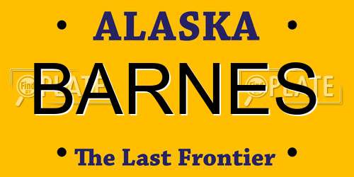 BARNES Alaska License Plate