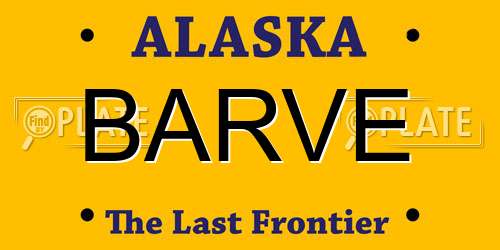 BARVE Alaska License Plate