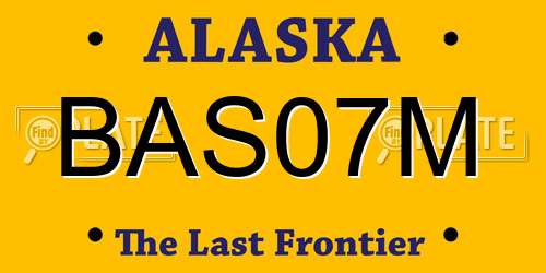 BAS07M Alaska License Plate
