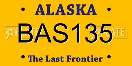 BAS135 Alaska License Plate