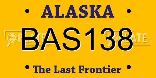 BAS138 Alaska License Plate