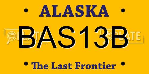 BAS13B Alaska License Plate