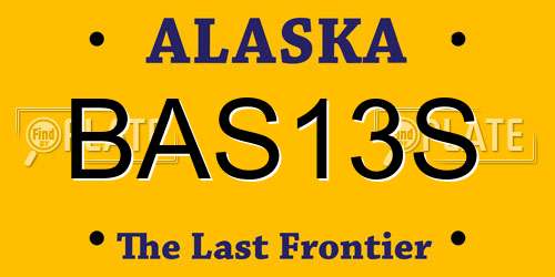 BAS13S Alaska License Plate
