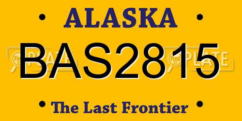 BAS2815 Alaska License Plate