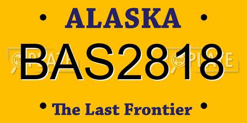 BAS2818 Alaska License Plate