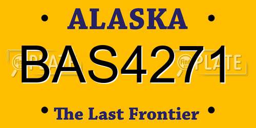 BAS4271 Alaska License Plate